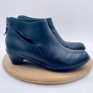 Dansko Boots Womens 9 40 Black Leather Ankle Zip Whimsy Goth Dark Fairy